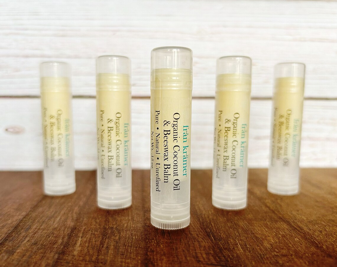 Organic Coconut Oil Lip Balm Lip Balm / Unscented Lip Etsy