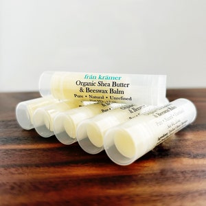 Organic Shea Butter Lip Balm / Raw Shea Butter / Unscented Lip Balm / All Natural Lip Balm / Unrefined Shea Butter Lip Balm (Qty 1)