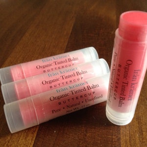 Organic Tinted Lip Balm / Organic Lip Tint / Coconut Oil / Shea Butter / Pink Lip Balm / Sheer Lip Tint / All Natural Lip Balm (Qty 1)