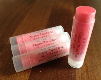 Organic Tinted Lip Balm / Organic Lip Tint / Coconut Oil / Shea Butter / Pink Lip Balm / Sheer Lip Tint / All Natural Lip Balm (Qty 1)