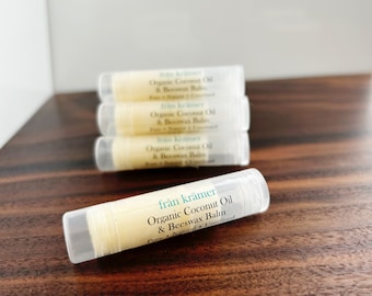 Balsamo labbra all'olio di cocco biologico / Balsamo labbra biologico / Balsamo labbra senza profumo / Balsamo labbra all'olio di cocco vergine / Balsamo labbra completamente naturale (1 pezzo)