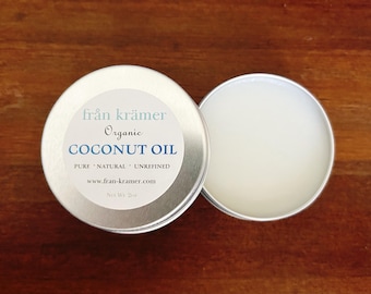 Aceite de coco orgánico / Aceite de coco crudo / Sin refinar / Ungüento para la piel / Bálsamo curativo / Piel seca / Labios agrietados / Sin fragancia / 100 % puro