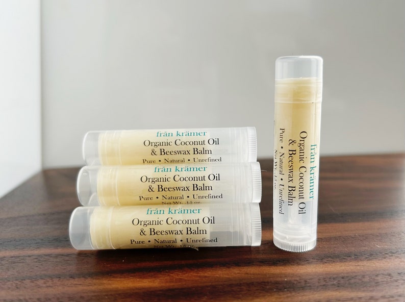 Organic Coconut Oil Lip Balm /Organic Lip Balm / Unscented Lip Balm / Virgin Coconut Oil Lip Balm / All Natural Lip Balm Qty 1 image 1