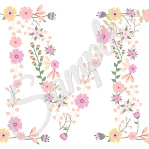 Wooden Letters Floral Letter Nursery Initial Sign Wooden Initial