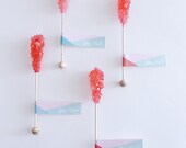 Rock Candy bandera - invitación moderna ducha nupcial geométrica Pastel