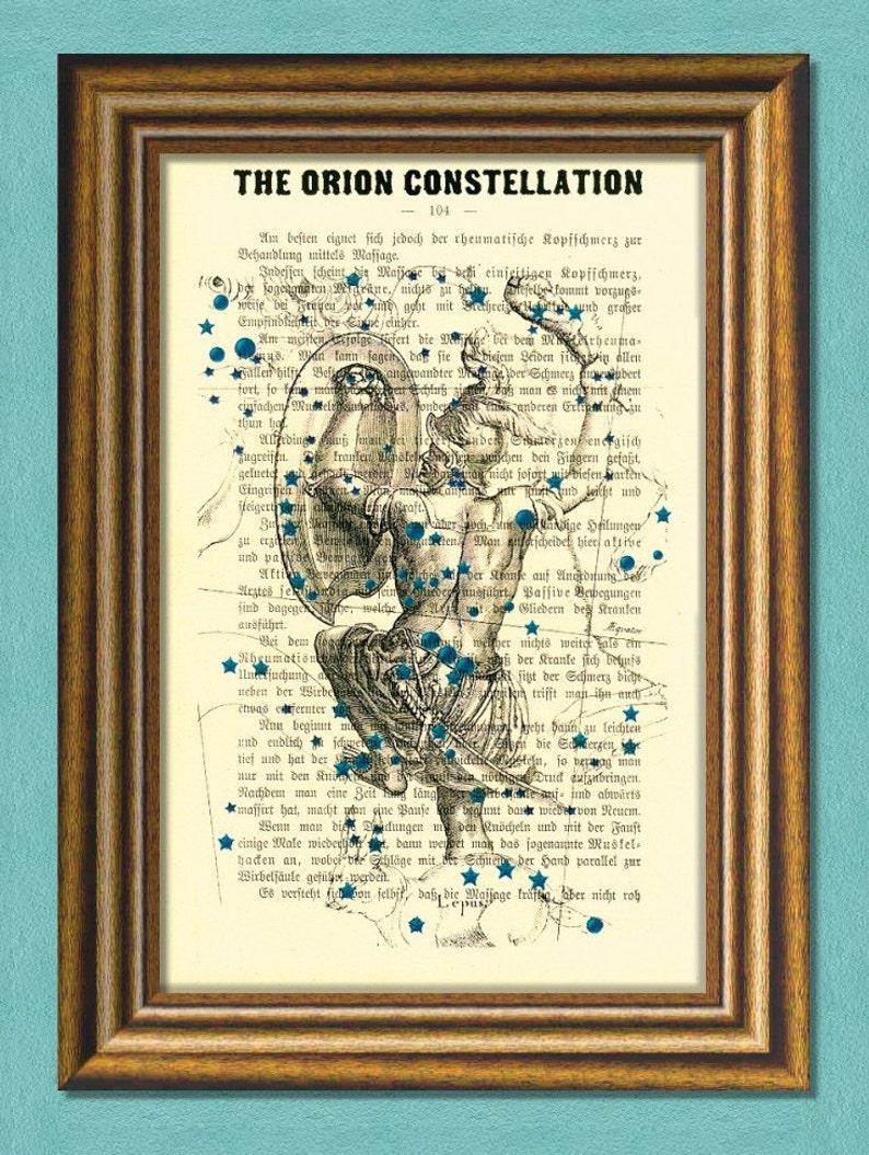 The ORION CONSTELLATION The HUNTER Dictionary art Wall Art image 1