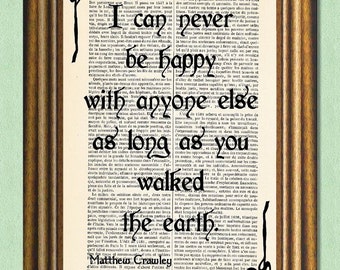 DOWNTON ABBEY Matthew Crawley Quote -Dictionary Art Print- Wall Art - Movie Quote