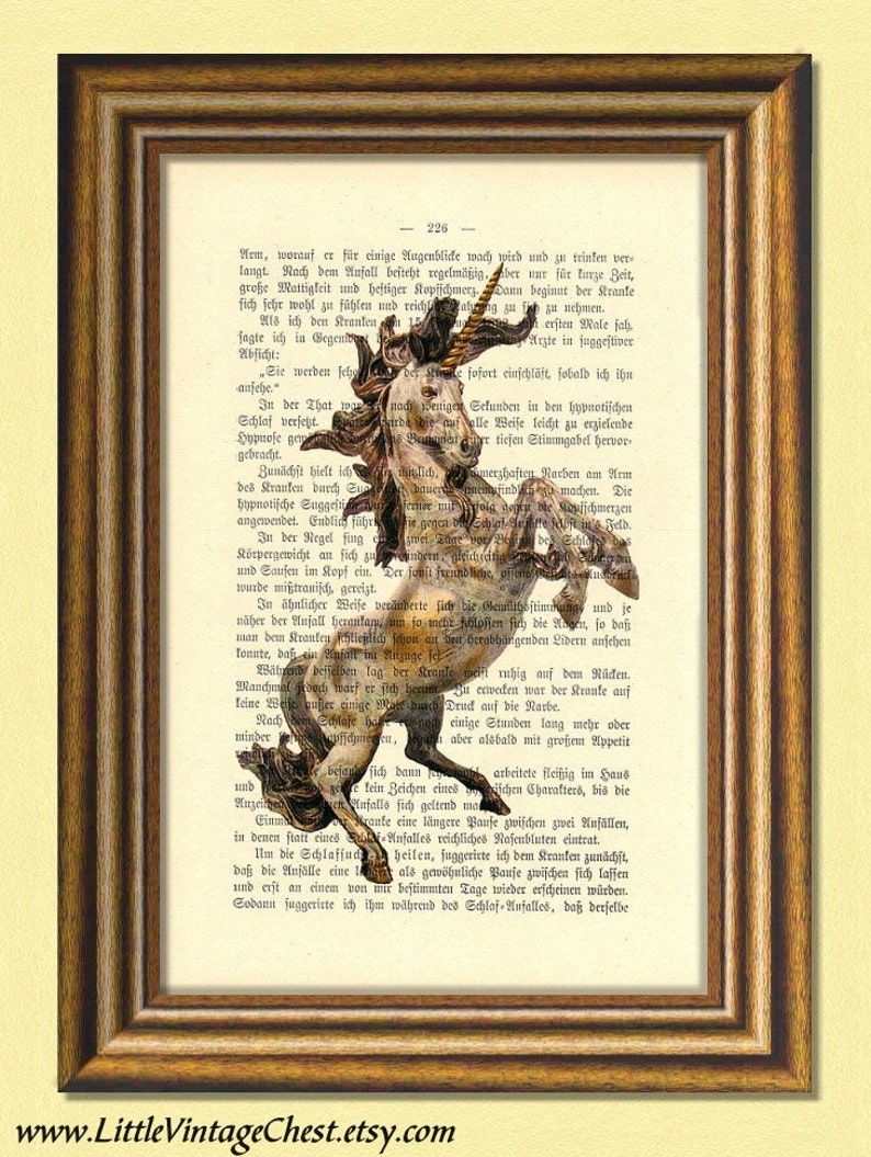 THE HEALING UNICORN Fantastic beasts Dictionary art print Wall art image 1