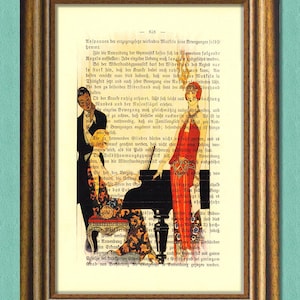 A PLEASANT EVENING At Downton Abbey Dictionary Art Print Vintage book page print upcycled image 1