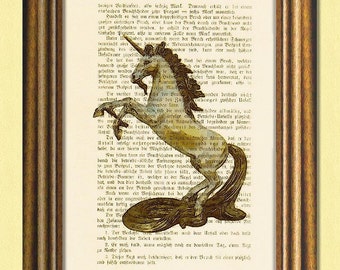 THE LAST UNICORN - Fantastic beasts - Dictionary art  print - Wall art