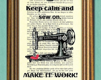 MAKE IT WORK - Project Runway -Dictionary Art- Recycled Antique Book Page Print - Wall Art