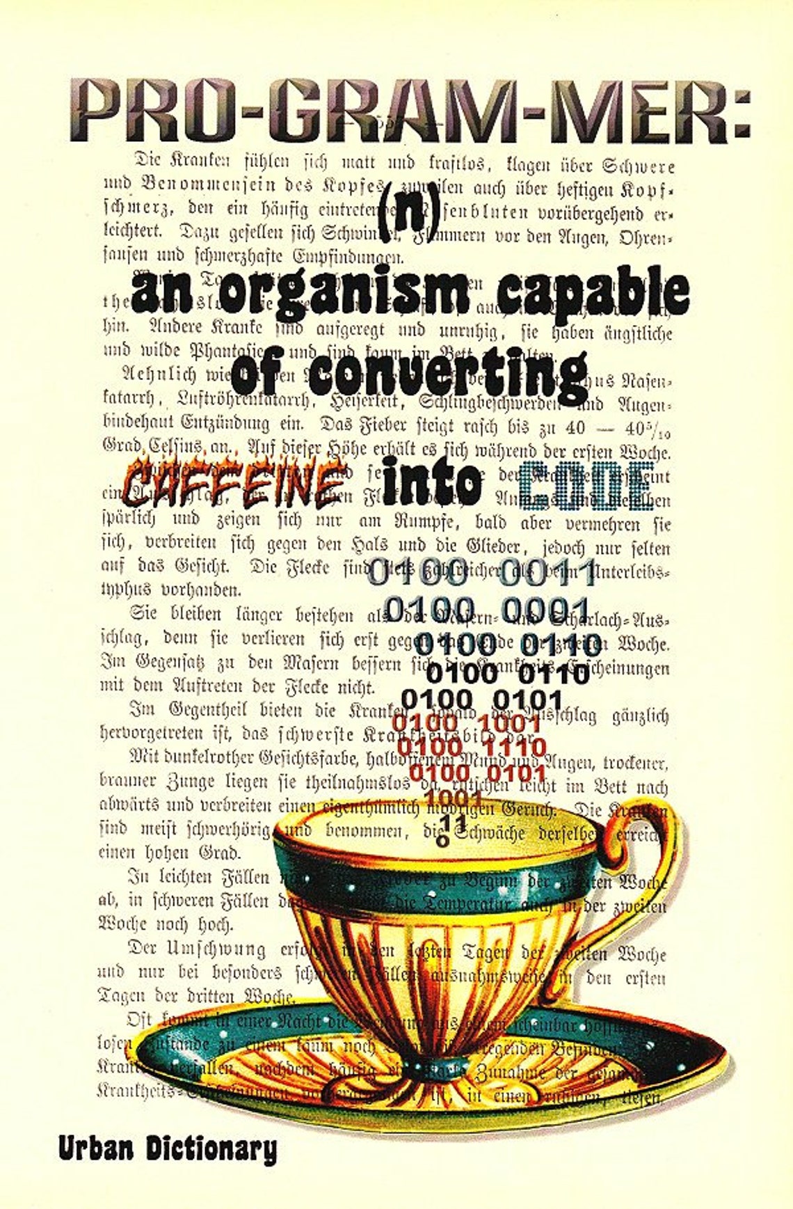 PROGRAMMER DEFINITION Dictionary Art Print Inspirational Quote Wall Art ...