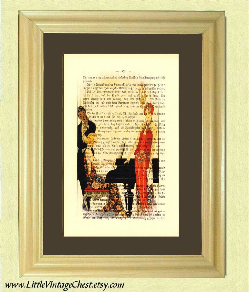 A PLEASANT EVENING At Downton Abbey Dictionary Art Print Vintage book page print upcycled image 4