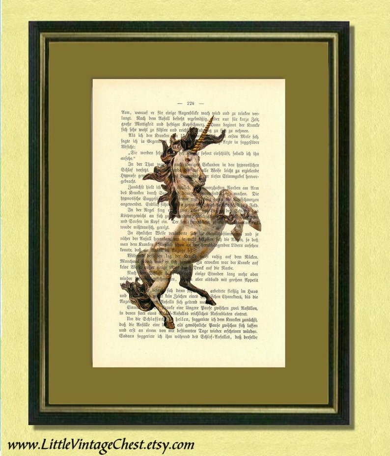 THE HEALING UNICORN Fantastic beasts Dictionary art print Wall art image 5