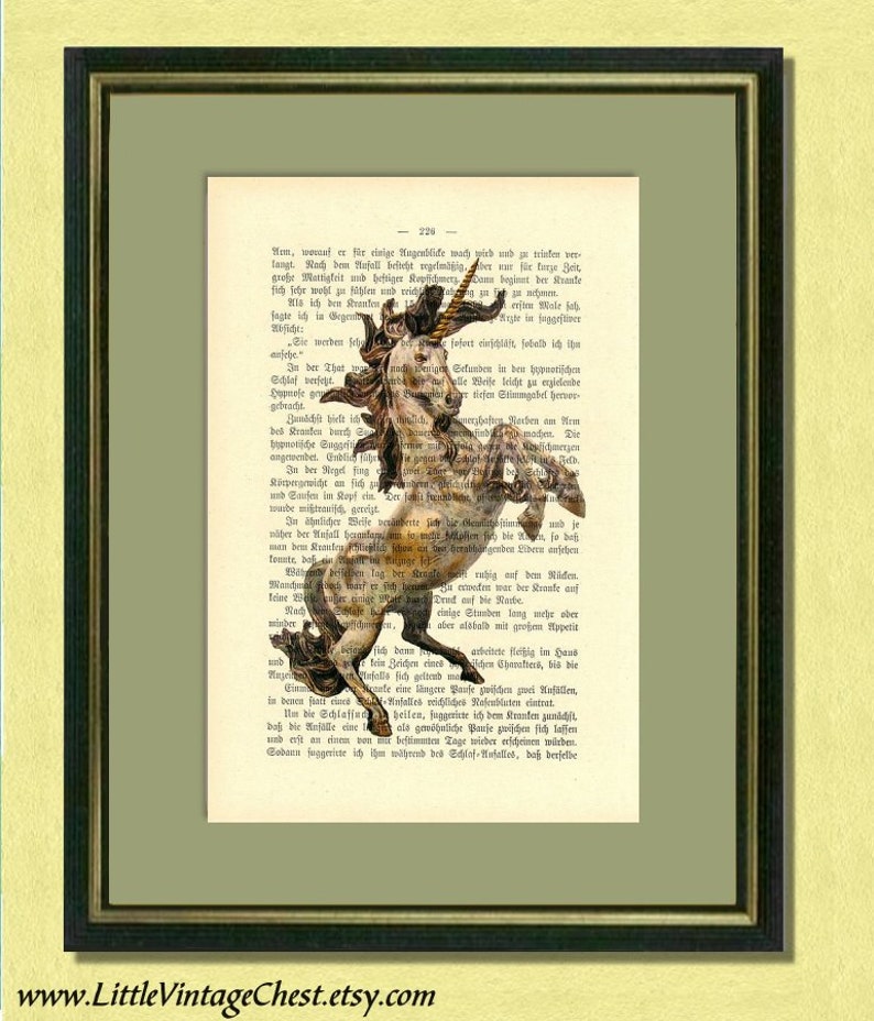 THE HEALING UNICORN Fantastic beasts Dictionary art print Wall art image 4