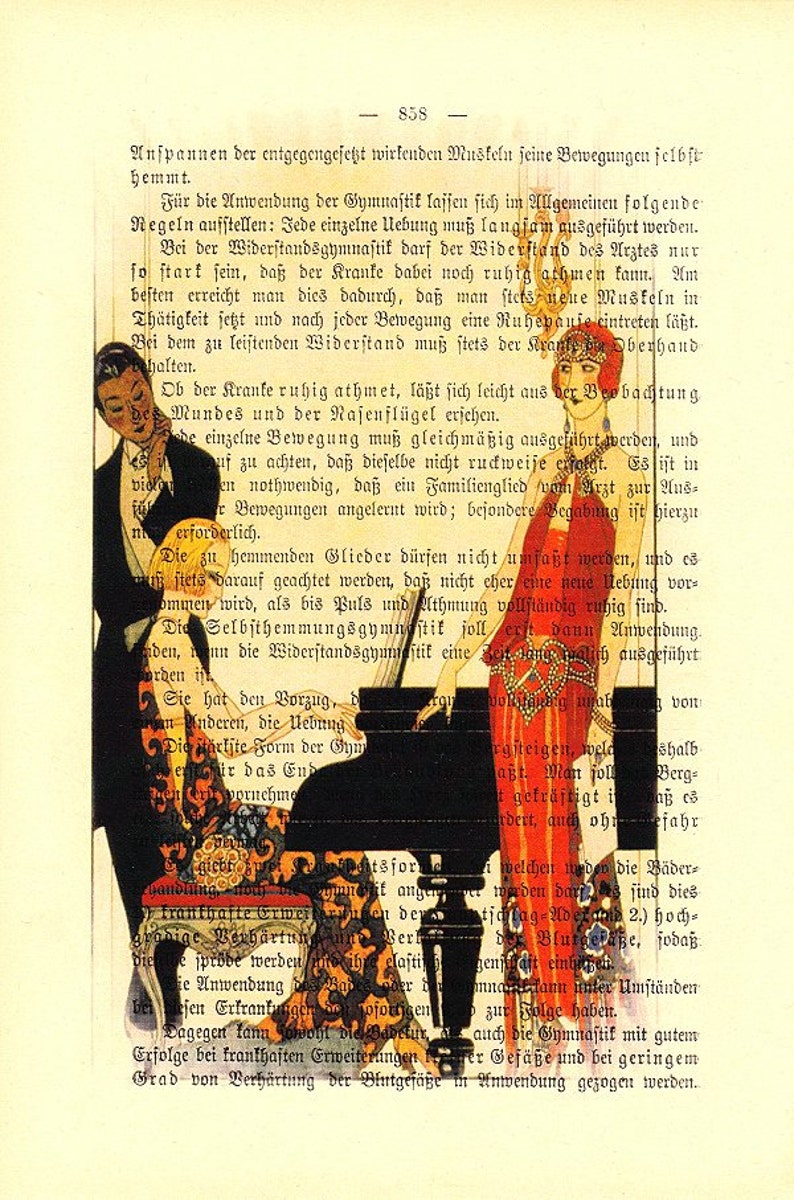 A PLEASANT EVENING At Downton Abbey Dictionary Art Print Vintage book page print upcycled image 2