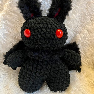 Crochet mothman, crochet mothman plushie, mothman plushie, Halloween plushie image 1