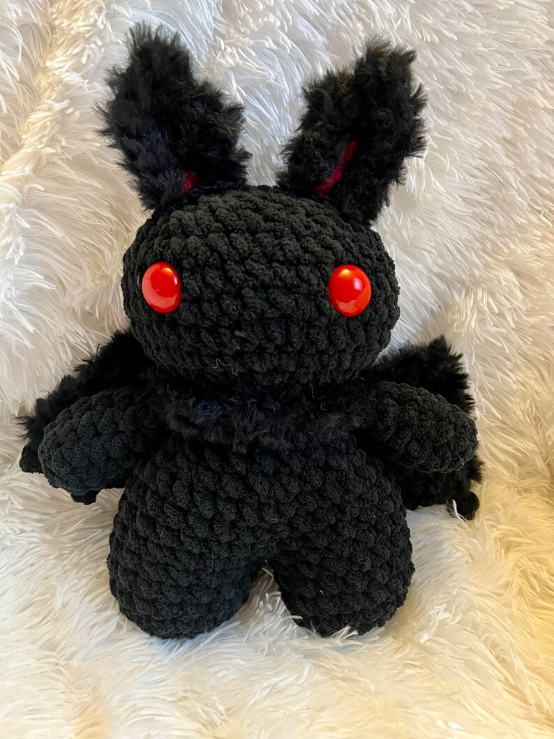 Crochet mothman, crochet mothman plushie, mothman plushie, Halloween plushie image 1