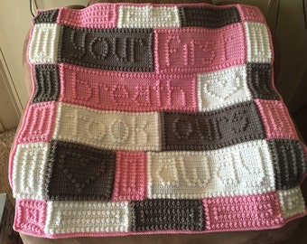 Crochet baby blanket, made to order baby blanket, crochet baby afghan, crochet throw, your first breath took ours away
