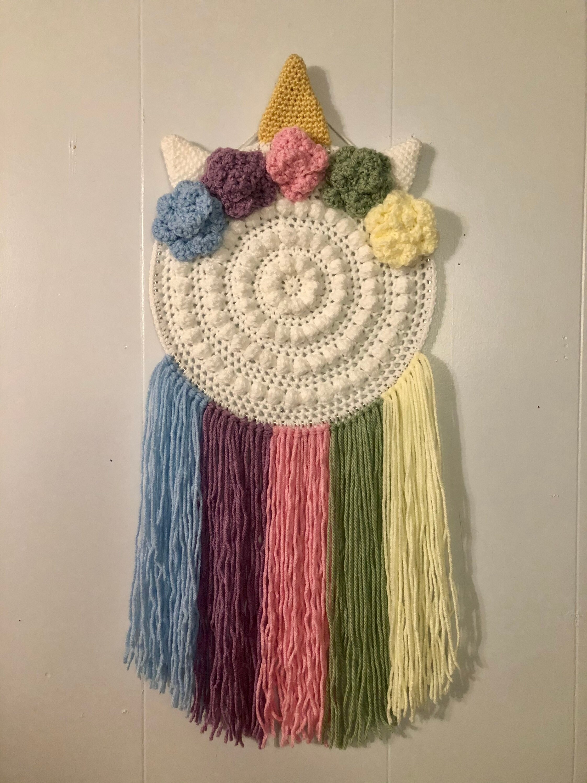 Crochet Unicorn Wall Hanging Unicorn Bow Holder Etsy UK