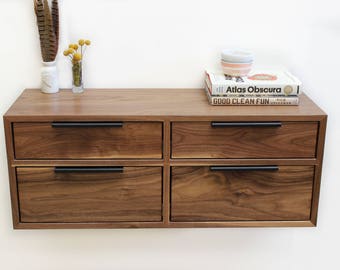 Walnut 4 Drawer Console