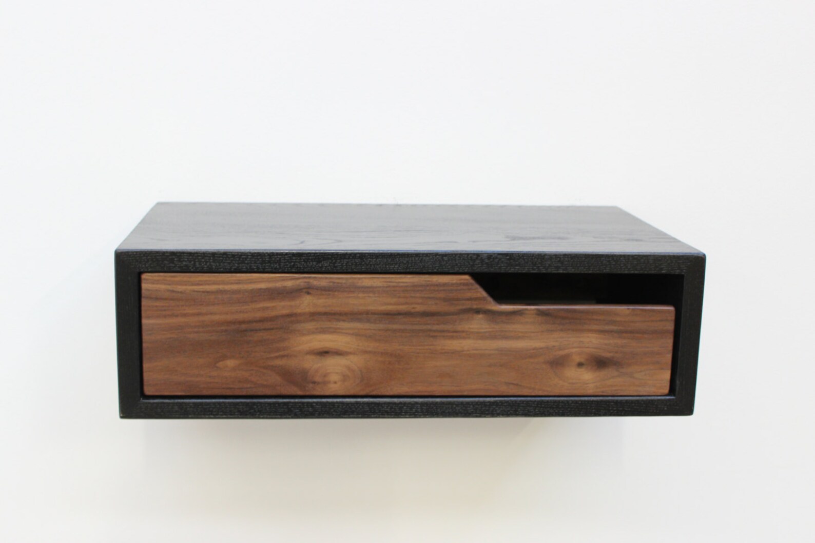 Black Floating Nightstand Etsy
