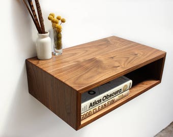 Floating Nightstand / Side Table in Walnut