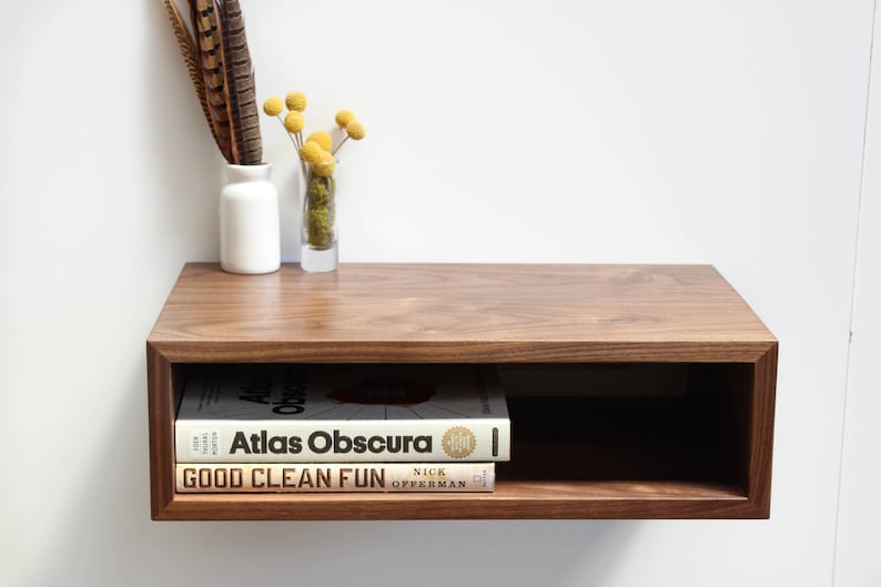 Floating Nightstand / Side Table in Walnut image 2