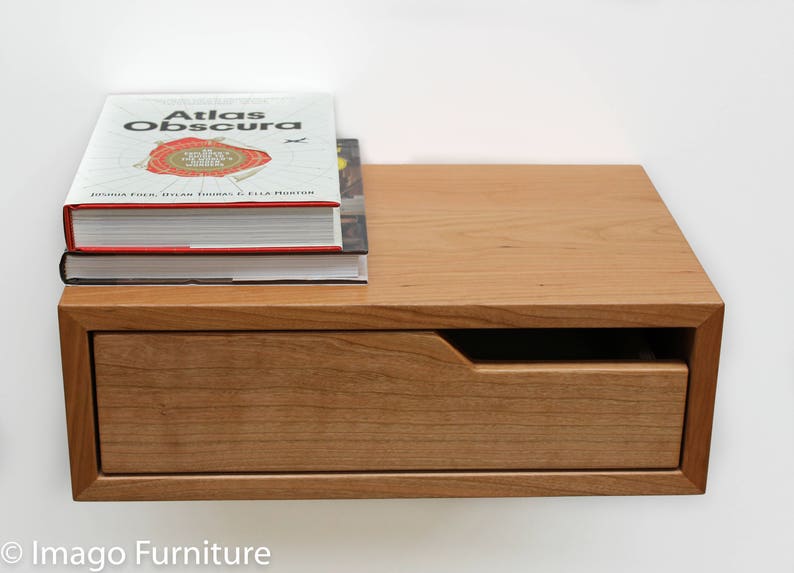 Floating Nightstand / Bedside Table Cherry Hardwood Etsy