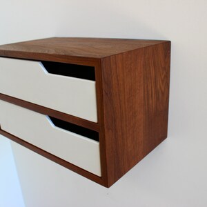 Floating Nightstand, with Shelf, walnut hardwood 20 L image 4