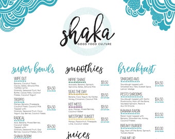 Custom Restaurant Menu Design