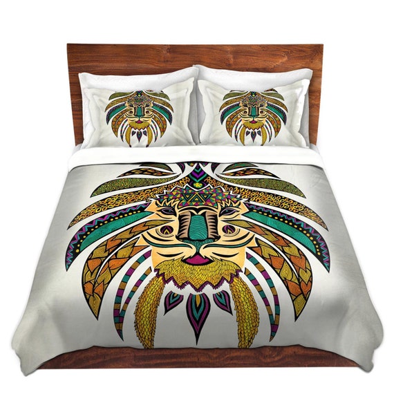 Emperor Tribal Lion Bed Duvet Cover For Twin Queen And King Etsy