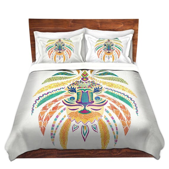 Whimsical Lion Bed Duvet Cover For Twin Queen And King Size Etsy