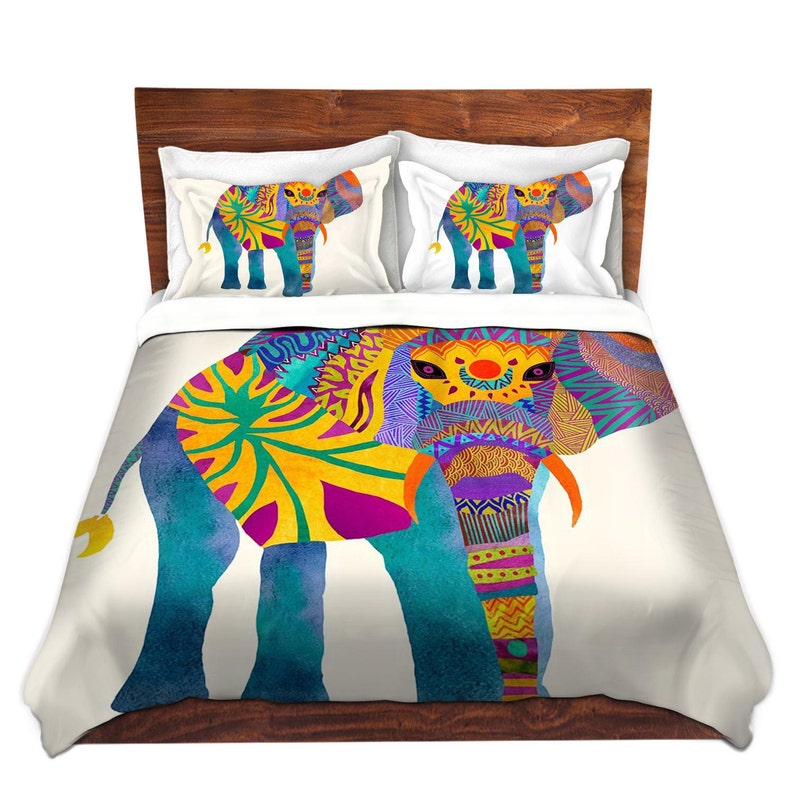 Whimsical Elephant Bed Duvet Cover for Twin Queen and King Etsy