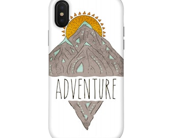 Adventure, Mountains and Sun Phone Case for iPhone Xs Max, Xr, Xs/X, 11, 8, Samsung Galaxy S8, S8+, S9, S9+, S10