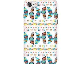 Watercolor Feathers Phone Case - for iPhone Xs Max, Xr, Xs/X, 8, 7, 6 & Samsung Galaxy S7, S8, S9, S9+, S8+