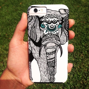 One Tribal Elephant Phone Case - for iPhone Xs Max, Xr, Xs/X, 8, 7, 6 & Samsung Galaxy S7, S8, S9, S9+, S8+
