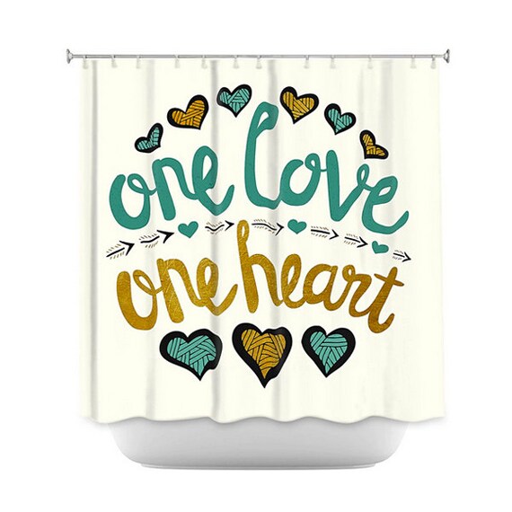 teal and gold shower curtain