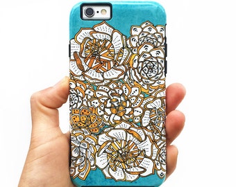 Bohemian Succulents Phone Case for iPhone Xs Max, Xr, Xs/X, 11, 8, Samsung Galaxy S8, S8+, S9, S9+, S10