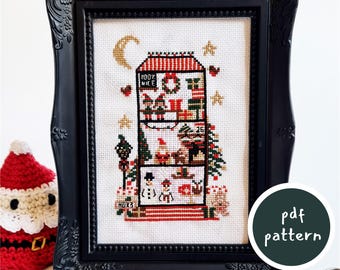 Christmas House Cross Stitch Pattern: Festive Characters (PDF Pattern)
