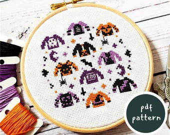 Halloween Jumpers Cross Stitch Pattern: Spooky Motifs (PDF Pattern)