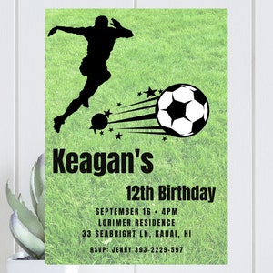 Soccer Birthday Invitations, Birthday Invitation, Boys Birthday, Soccer, Printed, Printable, Digital Invitation