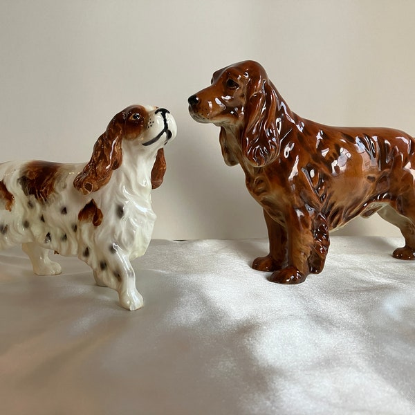 Goebel or Lefton Ceramic Spaniel Dog Figurines, Mid Century Collectibles, Vintage 1960-70s, sold individually