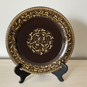 1 Vintage 1970&#39;s Franciscan &quot;Jamoca&quot; Pattern Salad or Dessert Plate Mid Century High Quality Earthenware Dinnerware