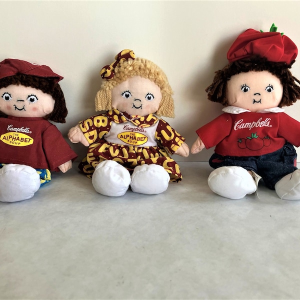 Campbell Soup Kids Soft Fabric Dolls Toys Collectibles You Choose Sold Individually Vintage 2000