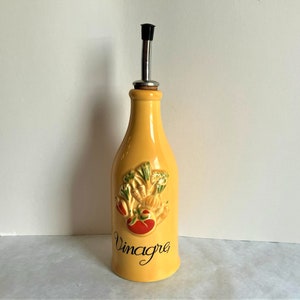 Vinegar Vinaigrette Pour Bottle Vinaigre Revol La Porcelaine Ceramic Made in France, Vintage 1980s