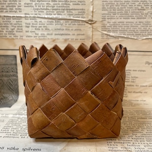 Retro Birch bark wicker basket