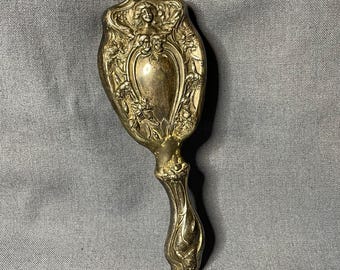 Antique Art Nouveau silver-plated brush.