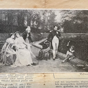 Postal antigua con Napoleón y el rey de Roma. Principios del siglo XX.