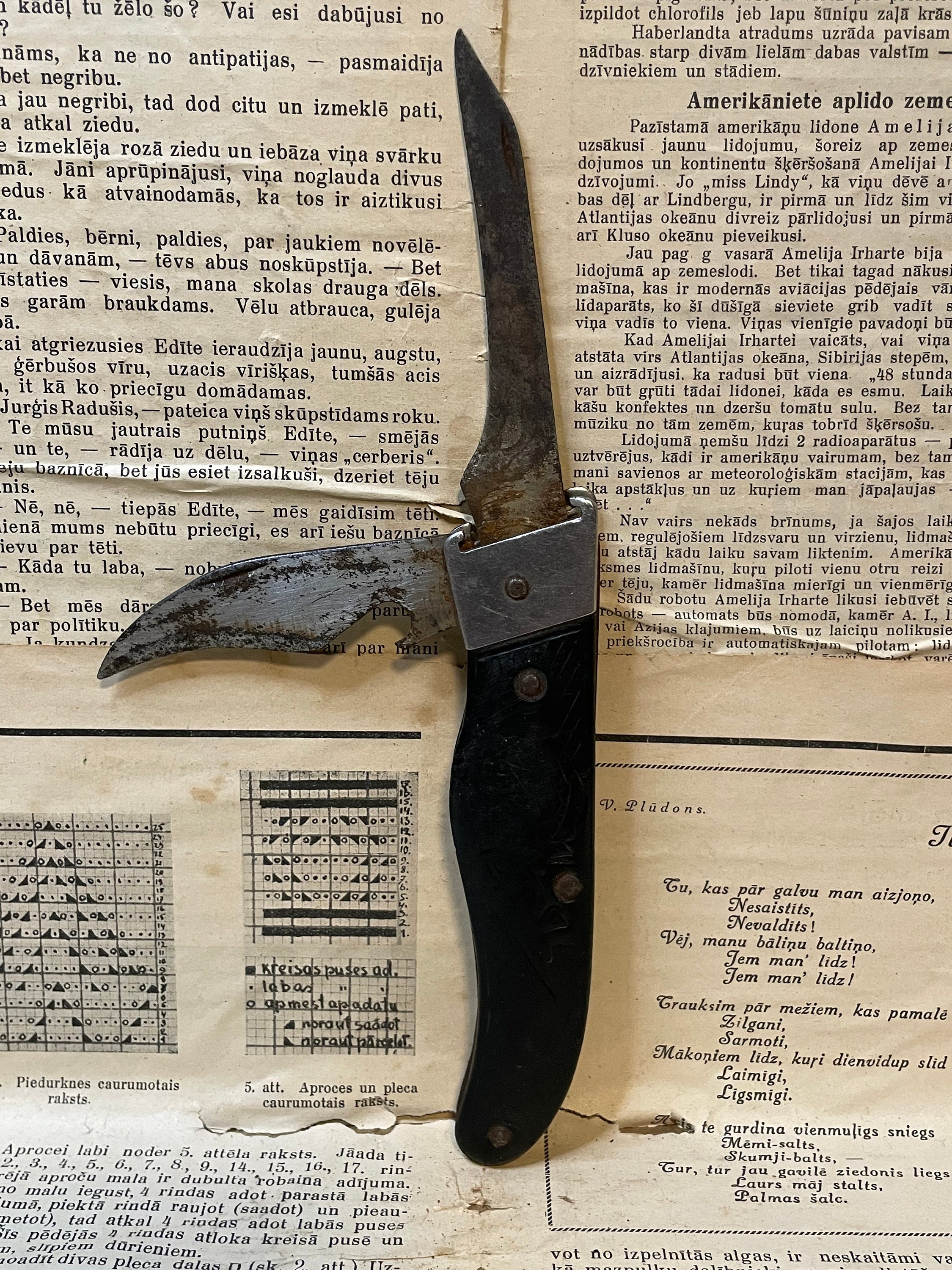 Old Rusty Hunter Folding Knife With Sharpened Blade - Etsy